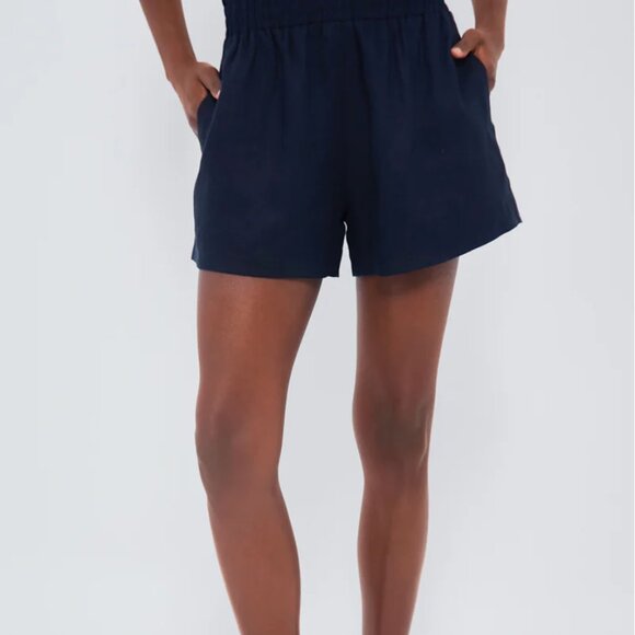 TUCKERNUCK X INDIA HICKS  Navy Linen Eleuthera Shorts - Picture 4 of 5